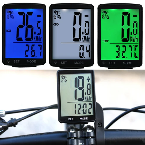 Imagen 1 del producto Ordenador multifuncional para bicicleta, velocímetro inalámbrico con pantalla Digital LCD de 2,8 pulgadas, odómetro, resistente al agua