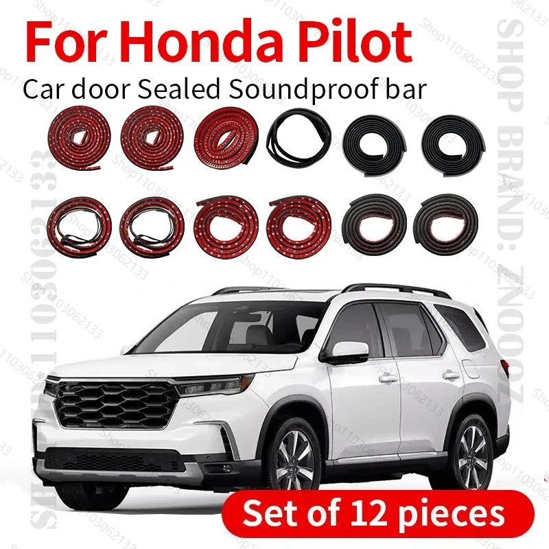 Car Door Seal Strip Rubber Double Layer Sealing Protector Soundproof Strip Dustproof Seal Strip 12PCS Set For Honda Pilot 02-25