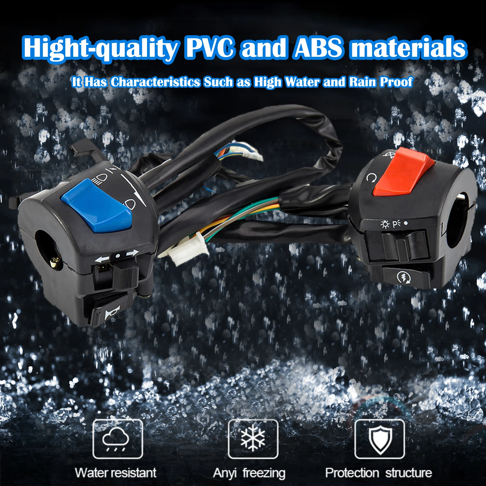 Motorcycle Handlebar Switch Control Universal Left and Right Switch 7/8 Inch Waterproof Electric Start Handle Controller Switch