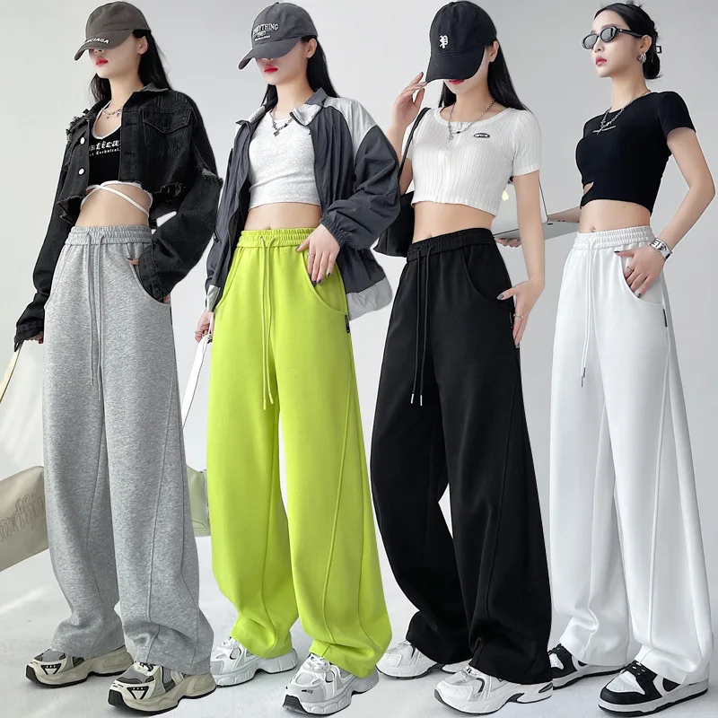 

Широкие брюки без карманов, женские летние сращенные модальные легкие пояса с завязками, каваи, струящиеся, воздушные, с рюшами, свободный крой для поездок на работу