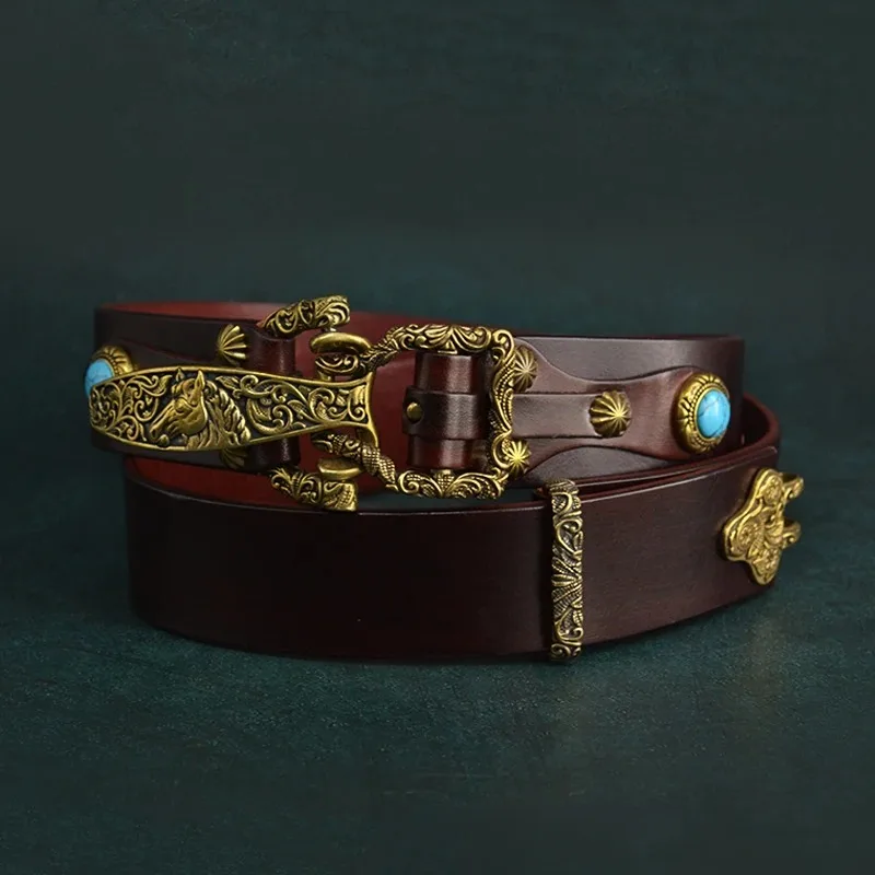 ceinture-de-cavalerie-vintage-en-cuir-veritable-faite-a-la-main-pour-hommes-authentique-et-durable-ceintures-de-taille-de-chevalier-a-boucle-de-cheval-en-laiton-de-peau-de-vache-pure