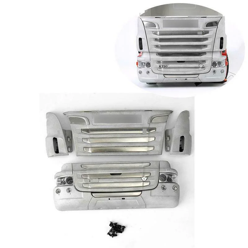 

LESU Front Face Net Bumper Car Accessories for 1/14 DIY RC Tamiyaya R470 R620 Change To R730 Tractor Truck Toy Th14467