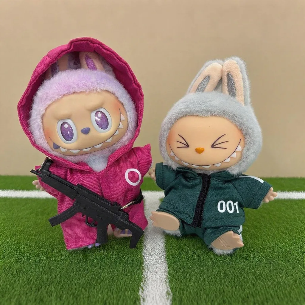 ملابس دمى ل 17 سنتيمتر Labubu معكرون سلسلة الفينيل دمية المأكولات البحرية لعبة سلسلة ملابس الاطفال الهدايا اكسسوارات المنظمون لباس غير رسمي