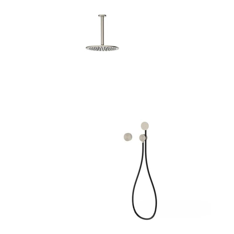 

Brushed, in-wall shower, hot and cold, pre-embedded concealed