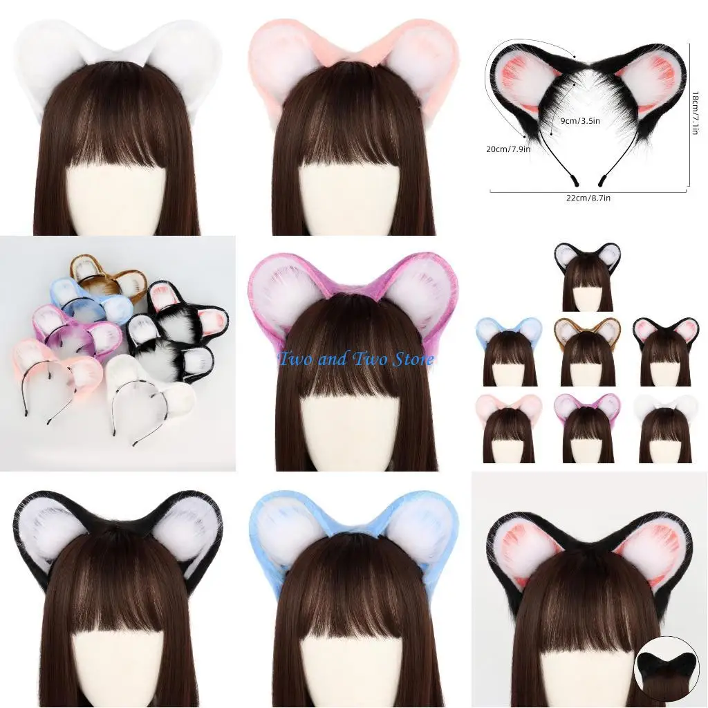 

HX6F Bendable Beast Ear Hairhoop for Women Roleplay Animes Maid Headband Party Costume Girl Female Roleplay Headpieces