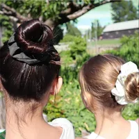 8pcs/40Pcs Plain Pink Purple Hair Scrunchies with Hang Tag Girls Ponytail Holder Elastic Hair Band Satin Fabric Scrunchies - Image 6