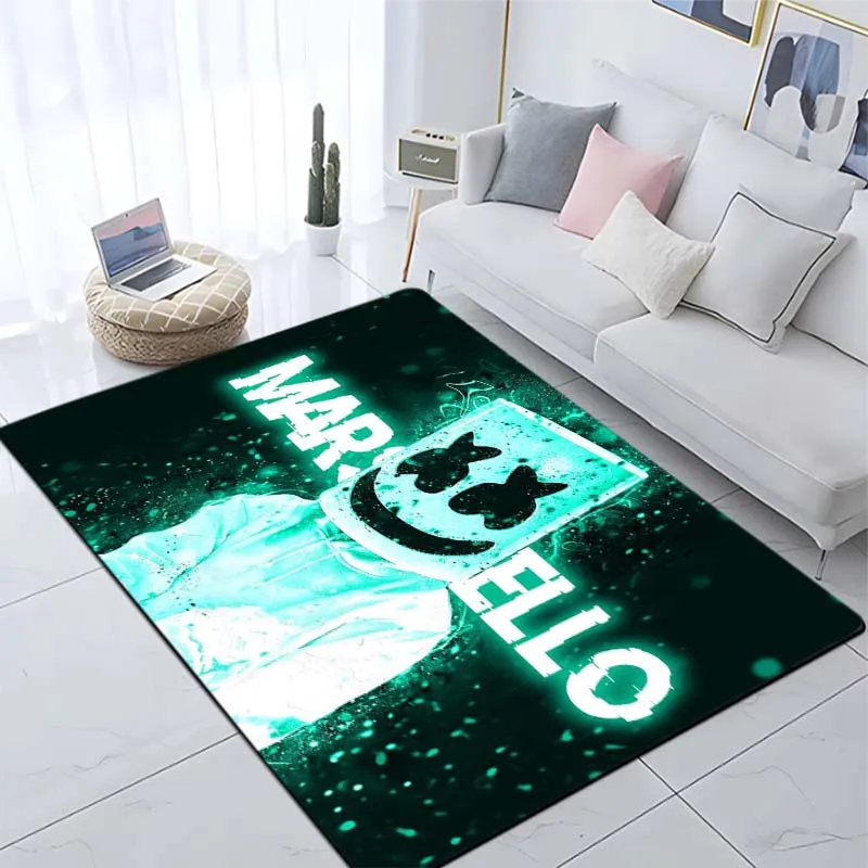 DJ Music Author Carpet DJ Marshmello Printed Floor Mat Anti slip large carpet Suitable for bedrooms and children's rooms