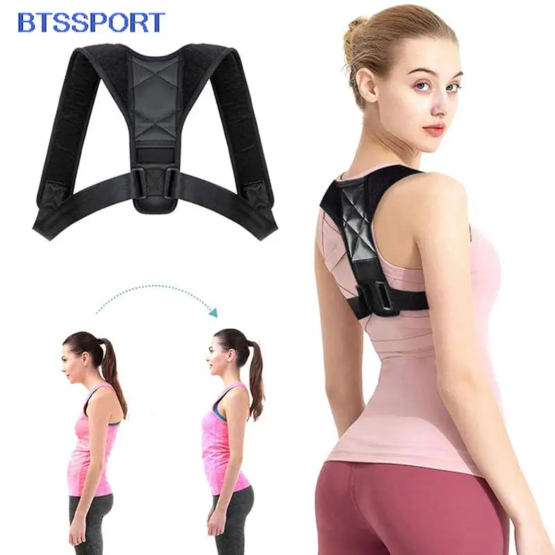 1X Unisex Adjustable Invisible Shoulder Back Brace Support Posture Corrector Spine Neck Health Correction Belt Home Office Sport