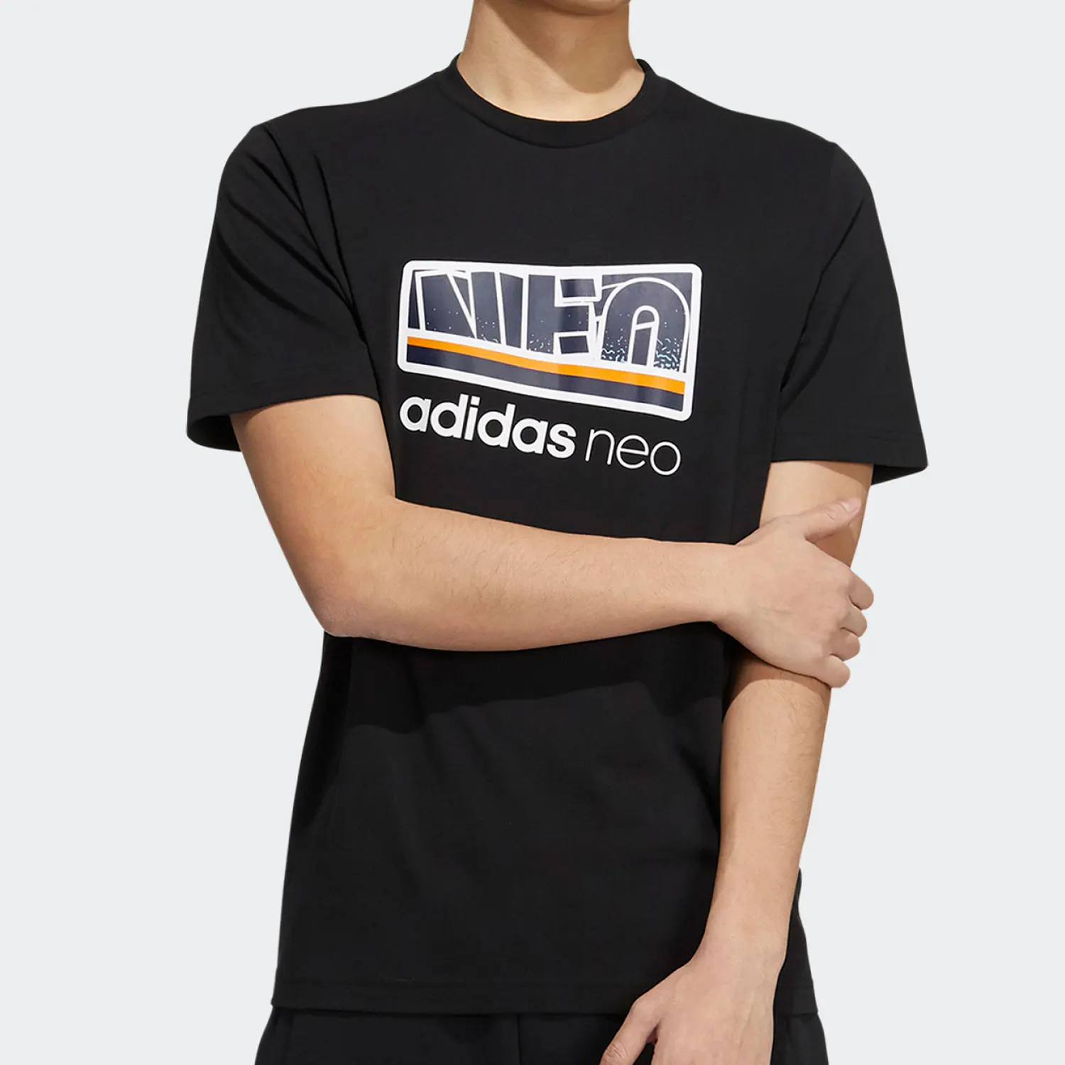 تي شيرت Adidas Official NEO مطبوع للرجال كاجوال بأكمام قصيرة H55283