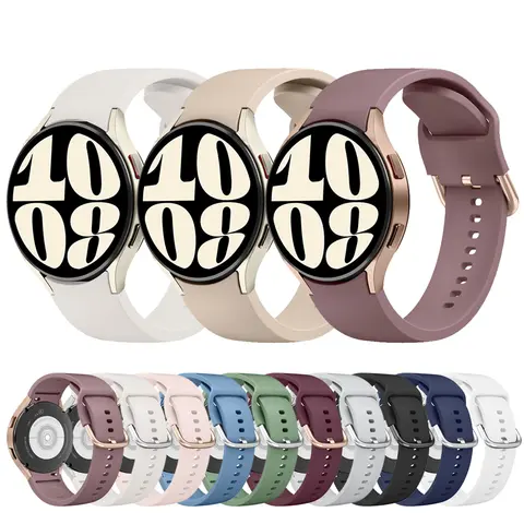 삼성 갤럭시 시계 4 5 6 7 40mm 44mm/시계 4 6 클래식 42mm 46mm 43mm 47mm/5 Pro 45mm 밴드 팔찌 용 간격 없음 실리콘 스트랩