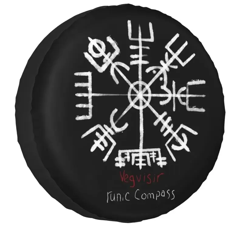 Vegvisir Viking Compass Tire Cover 4WD 4x4 RV Valhalla Norse Spare Wheel Protector for Mitsubishi Pajero 14