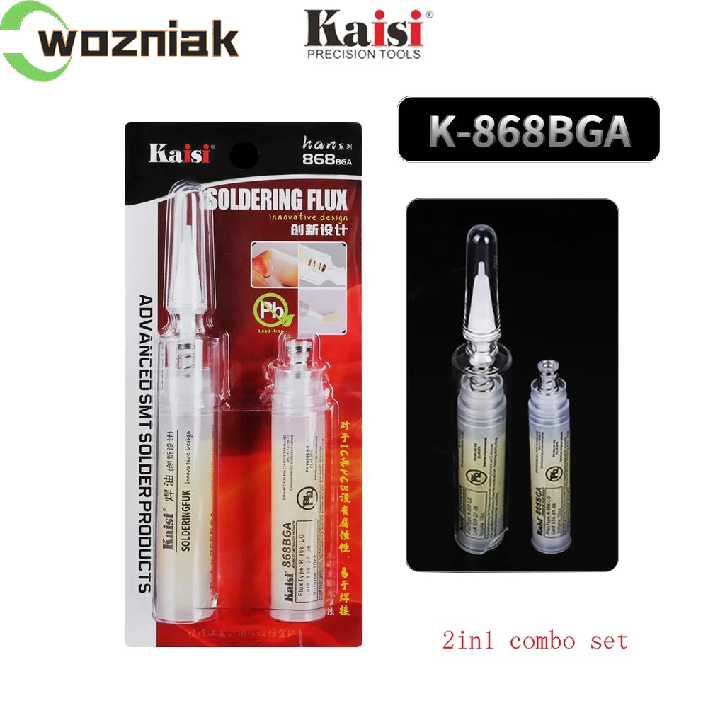 Kaisi 868 BGA Paste 10cc BGA PCB No-Clean Solder Past Flux Grease Soldering Repair for mobile phone BGA IC Repair Welding