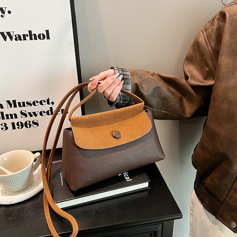 

Soft Material Exquisite Workmanship Magnetic Buckle Open And Close Daily Commute Shopping Travel Commuter Shoulder Bag