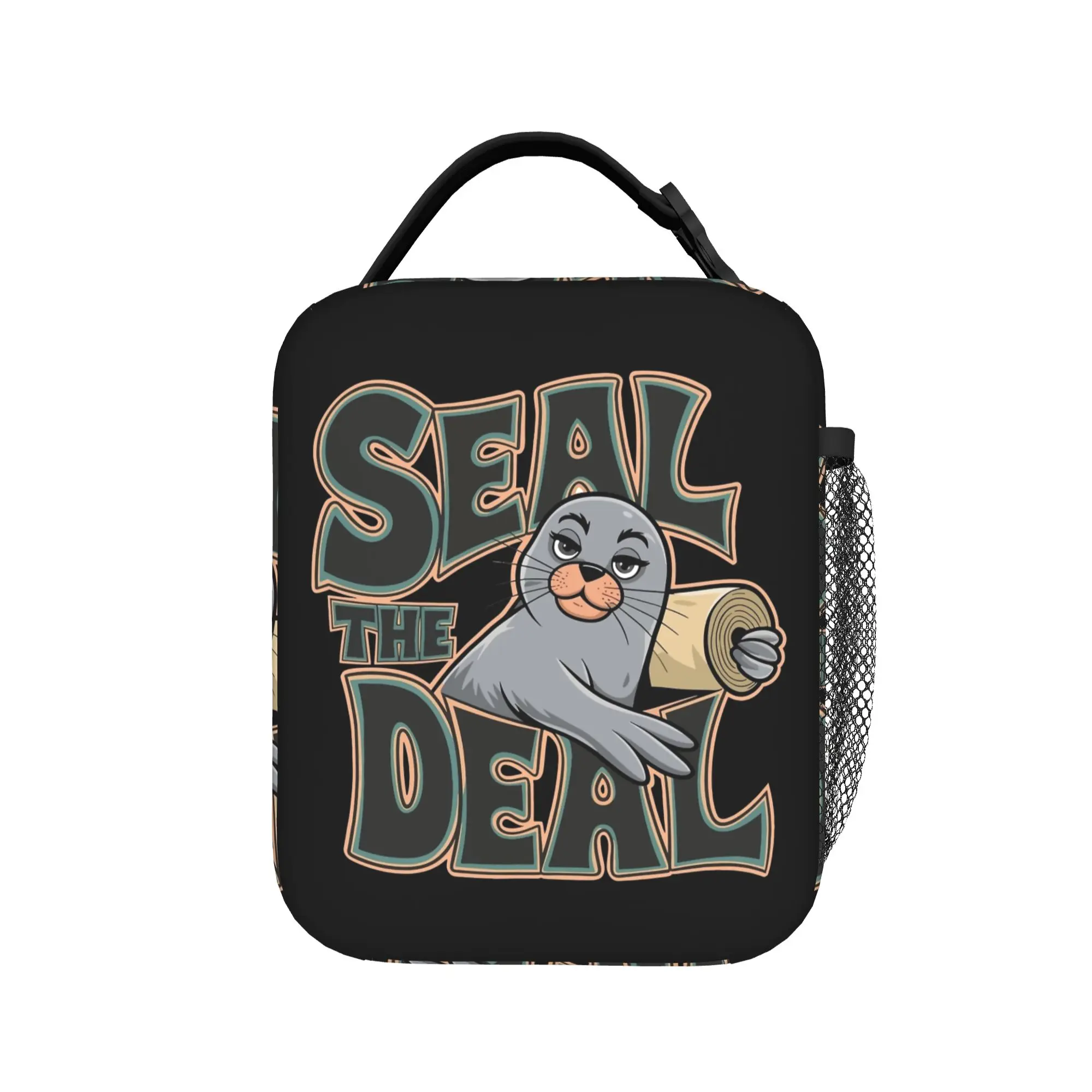 Neil the Seal Thermal Insulated Lunch Bag for School  Portable Food Bag Thermal Cooler Lunch Box