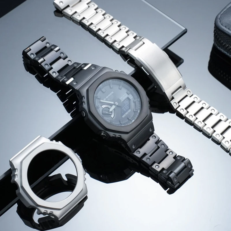

Набор для модификации часов Casio GA-2100: титановый корпус и ремешок DIY из титанового сплава, мужской сменный браслет в стиле Farmer Oak.