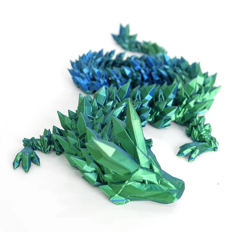 3D Rotatable Dragon Toy, Perfect Radiant, Printed Crystal Fidget Toy, Antistress and Dazzling Colors, 30 cm, 45 cm, 60 cm