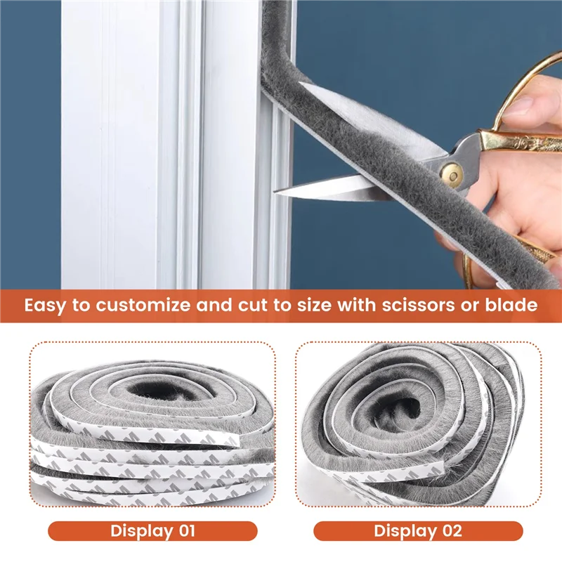 GOOD-33Ft/10M Windows 도어용 자체 접착 씰 스트립 Weatherstrip 방음, 방풍, 방진