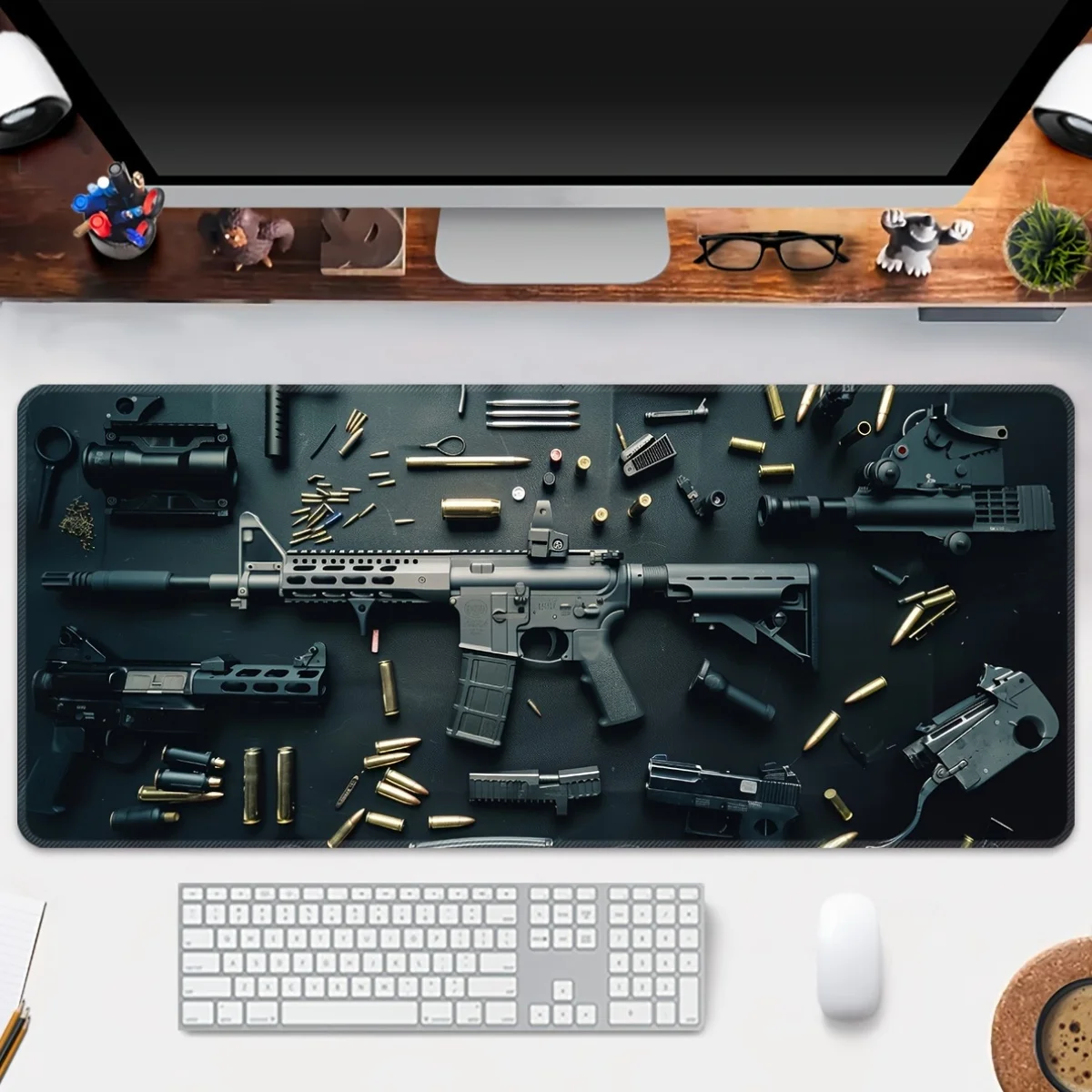 

Коврик для стола Gun Desk Mat, большой игровой коврик для мыши, нескользящий, резиновый, моющийся, 900×400, органайзер для стола, коврик для мыши, аксессуары для игровой комнаты