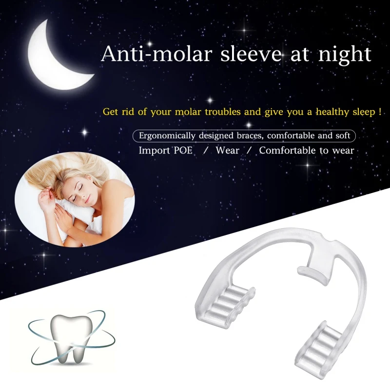 Protector bucal Dental de silicona para ayuda para dormir para hombres y mujeres, aparatos ortopédicos molares para rechinar los dientes, eliminar el bruxismo Molar