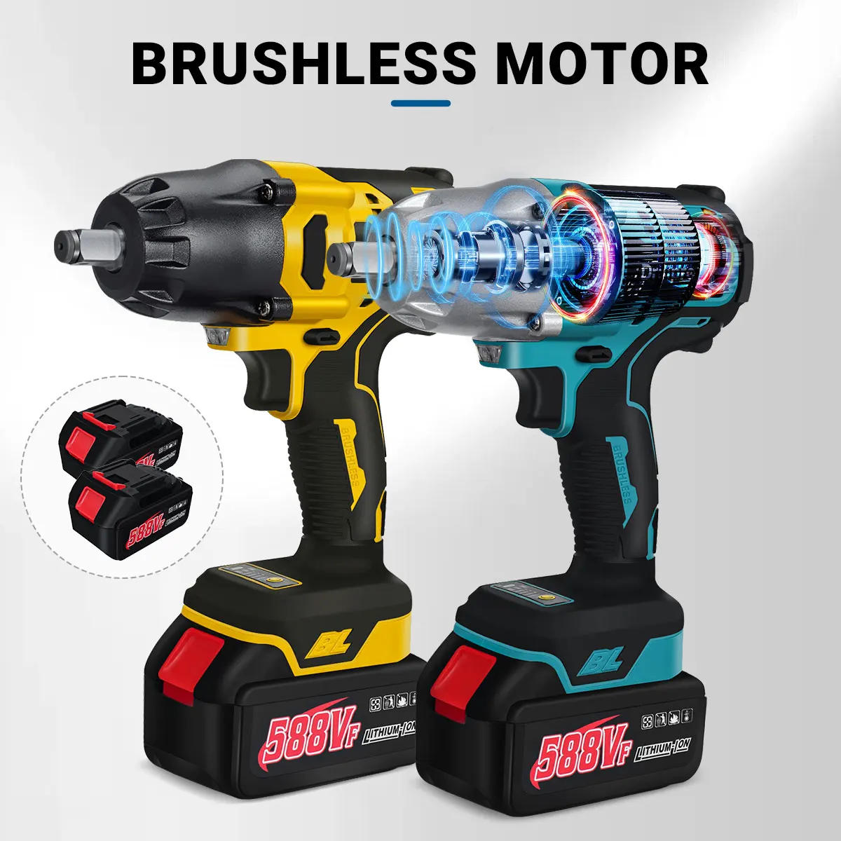 Drillpro 2000N.M Brushless Electric Impact Wrench 1/2\