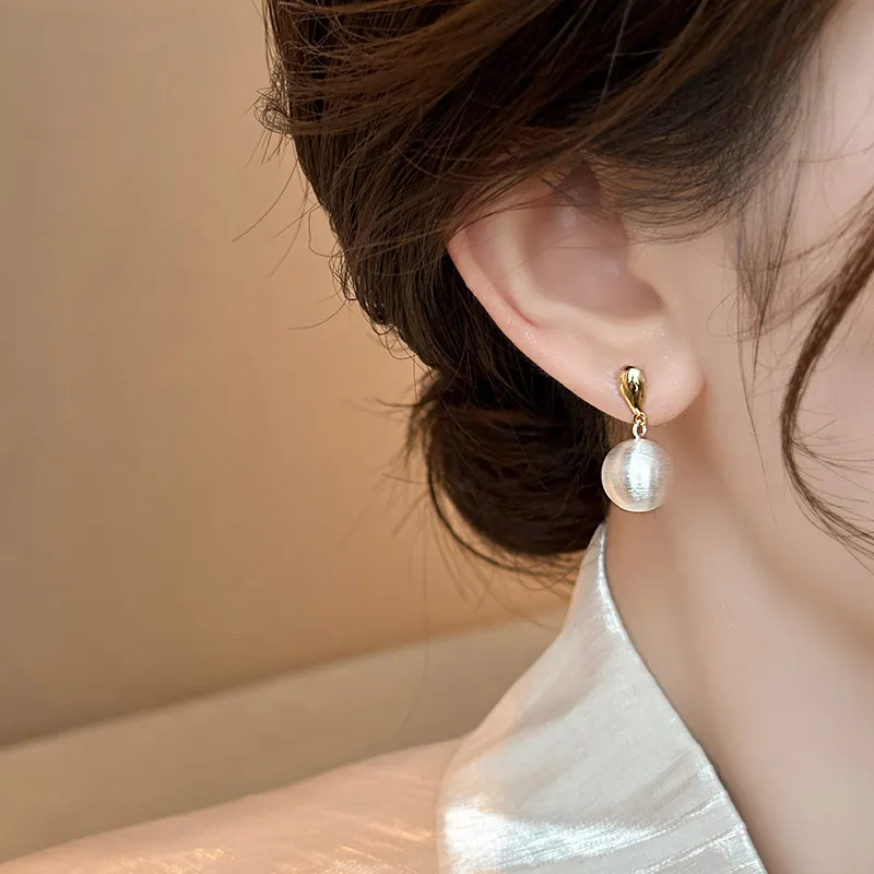 Brushed Matte Round Ball Stud Earrings 2026 Unique Niche Elegant Premium for Women  Chic