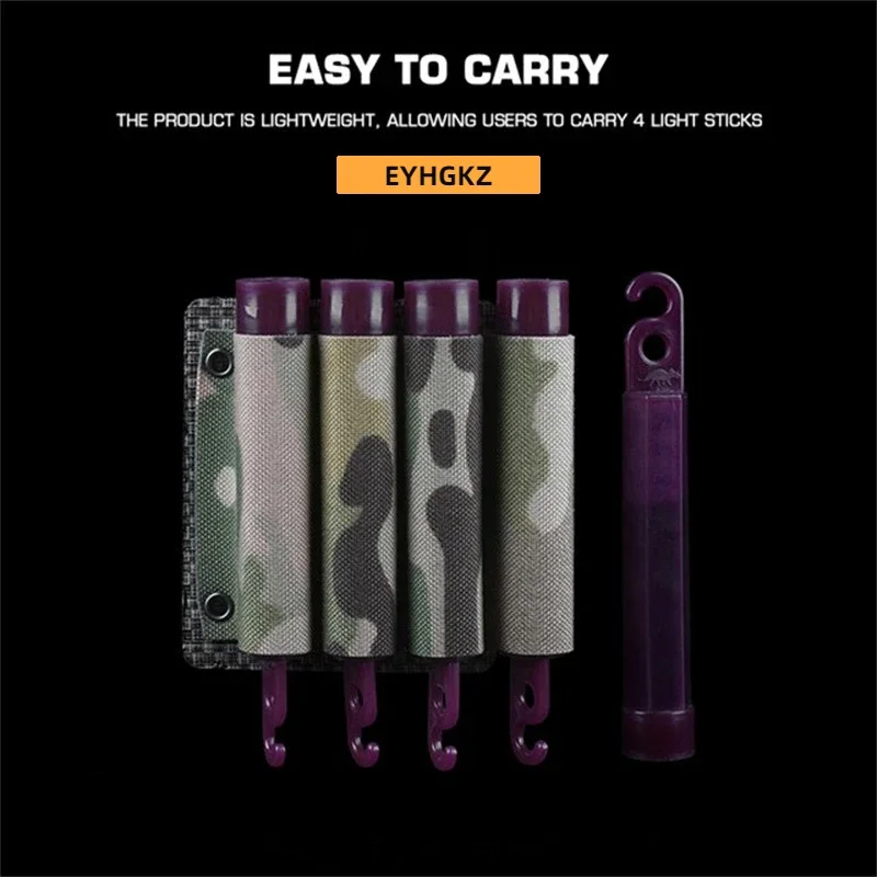 EYHGKZ Tactical Glow Stick Storage Pouch Molle System Paintball Accessories CS Shooting Camping Hunting Outdoor Sports Equipment