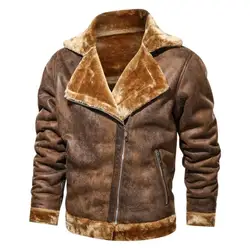 2026 Winter Men Leather Jacket Men Fleece Thick Motorcycle Pu Leahter Jackets Male Stand Collar Casual Windbreaker Slim Coat 4Xl
