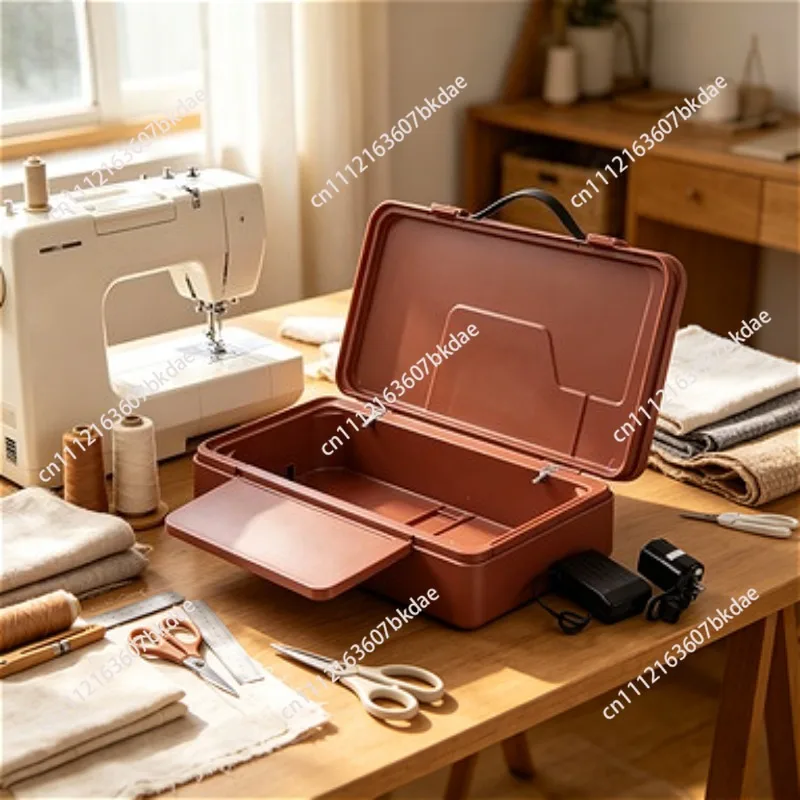 Old-fashioned household sewing machine PVC box base modified portable desktop electric dust box portable storage box