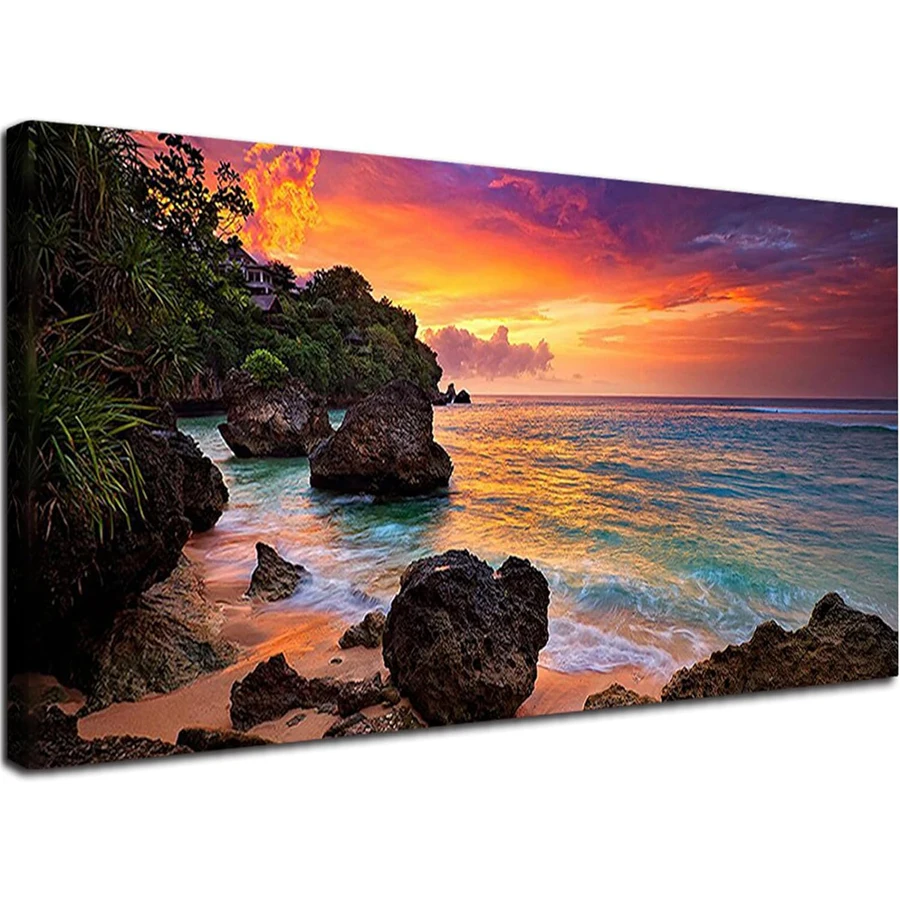 Seaside sunrise Diy 5D AB Diamond Painting reef sunset Mosaic Landscape Cross Stitch Embroidery Sets Handmade Gift Wall Decor