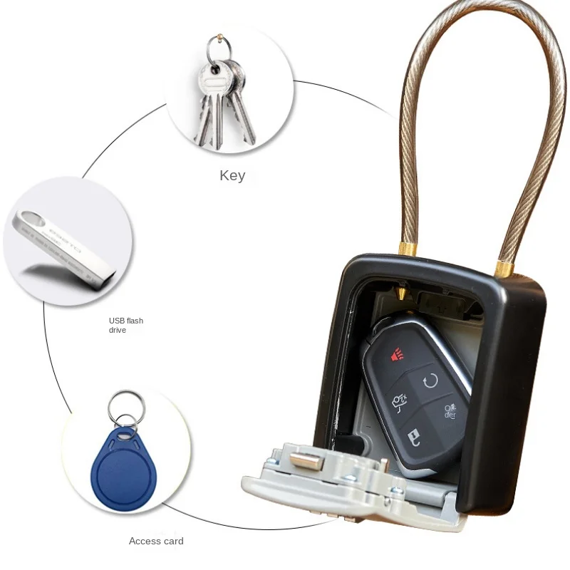 Password Key Box Outdoor Key Safe Lock Box Decoration Key Code Box Key Storage Lock Box Wall Mounted Password Box