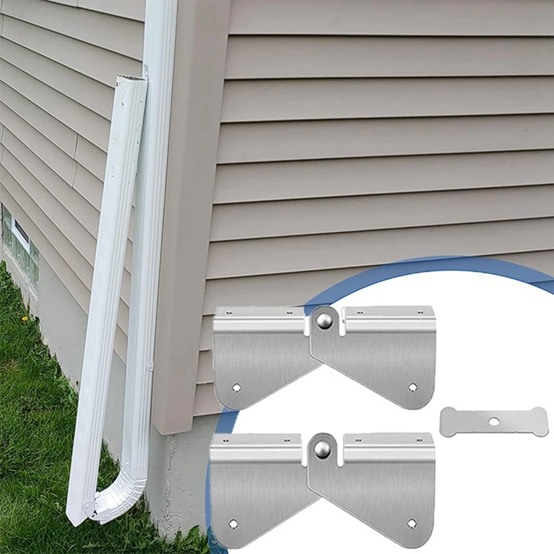 Stainless Steel Gutter Downspout Extension Hinge, Flip Up Hinge Design, Compatible With Rectangle And Square Downspout