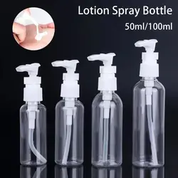 50ml/100ml Travel Transparent Vacuum Dispensing Airless Lotion Bottle Portable Sample Cosmetic Spray Bottle Refillable Container