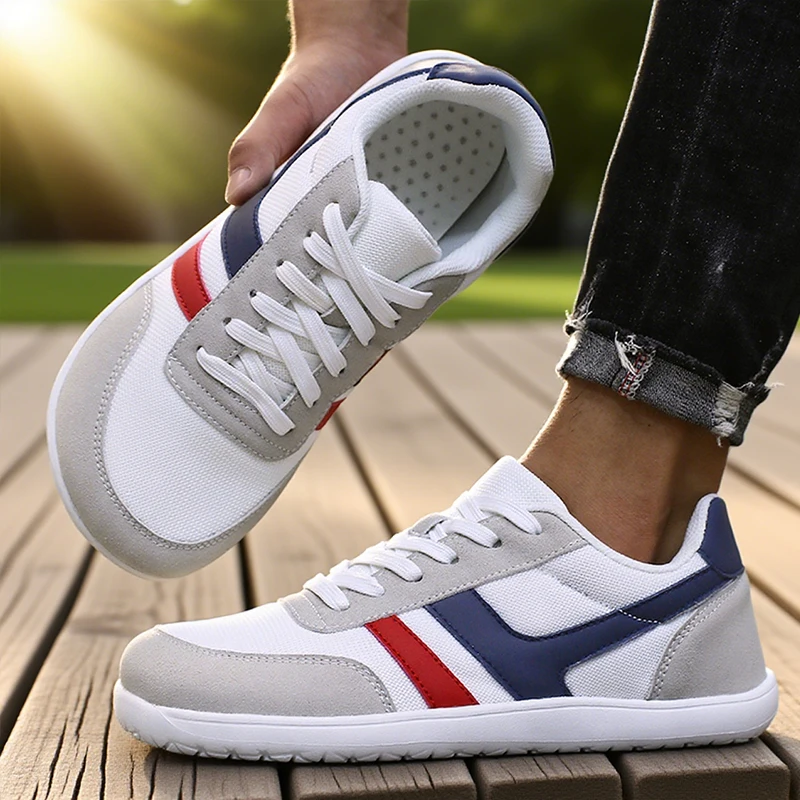 Tenis De Hombre Wide Toe Box Barefoot Shoes Minimalist Breathable Comfortable Outdoor Walking Shoe Sports Casual Blue Shoes 2025