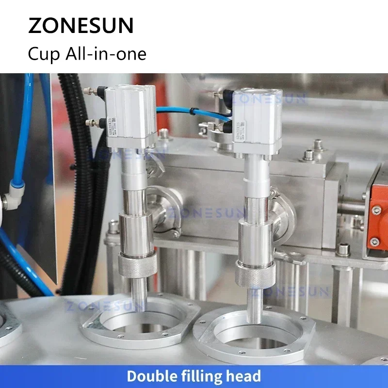 ZONESUN Fully Automatic Yogurt Cup Filling Sealing Machine Liquid Jelly Cream Cosmetics Sample Packaging Machine ZS-AFS02