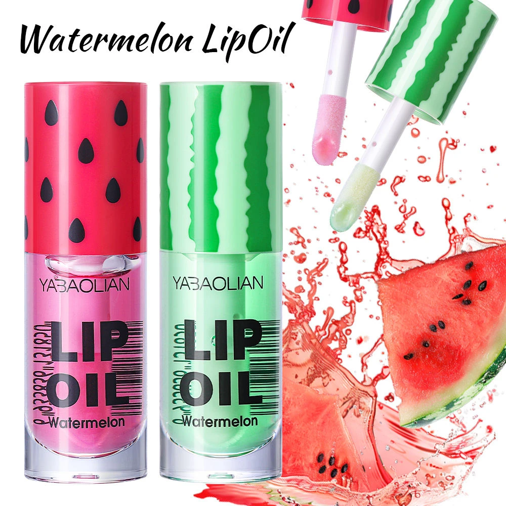 Watermelon Temperature Color Changing Lip Oil Hydrating Mirror Lip Gloss Plumping Non-sticky Moisturizing Lip Tint Lip Care Dail