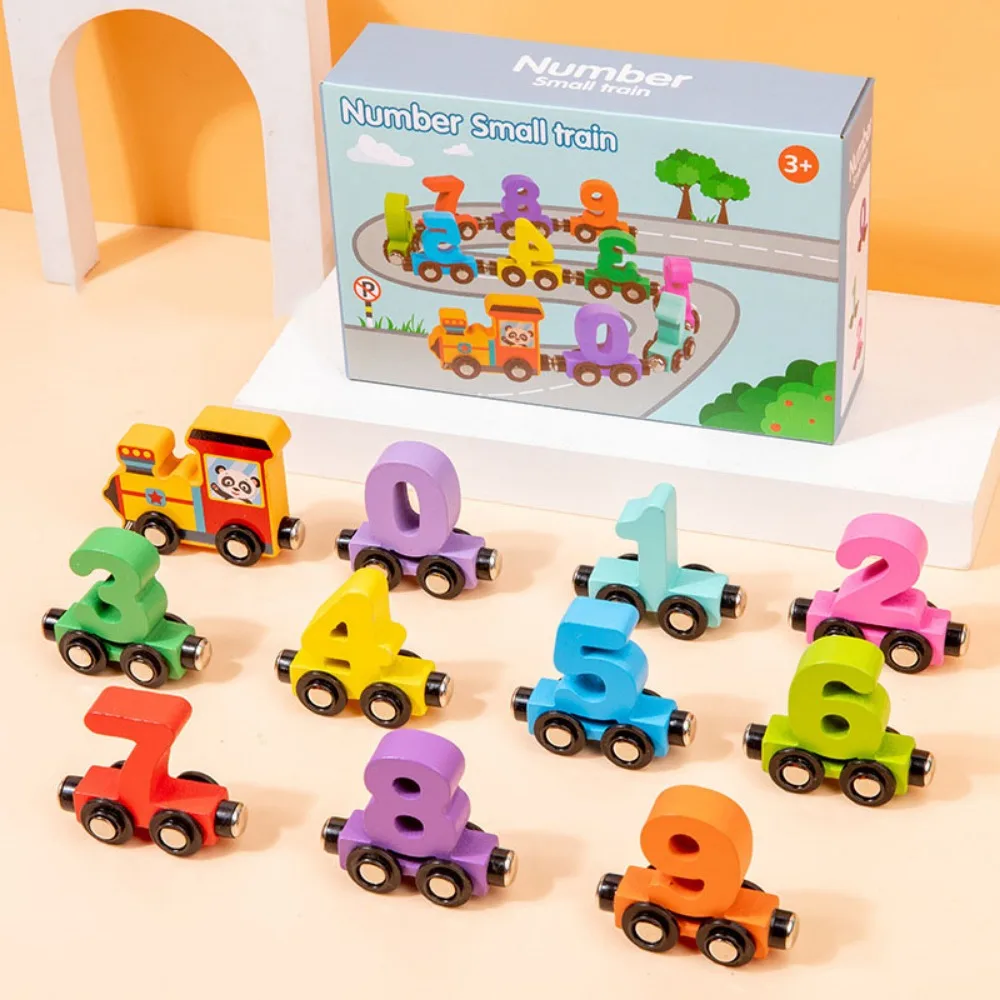 

Number/Animal Magnetic Wooden Train Toys Fruits/Dinosaur Educational Montessori Number Train Set Digit Recognition
