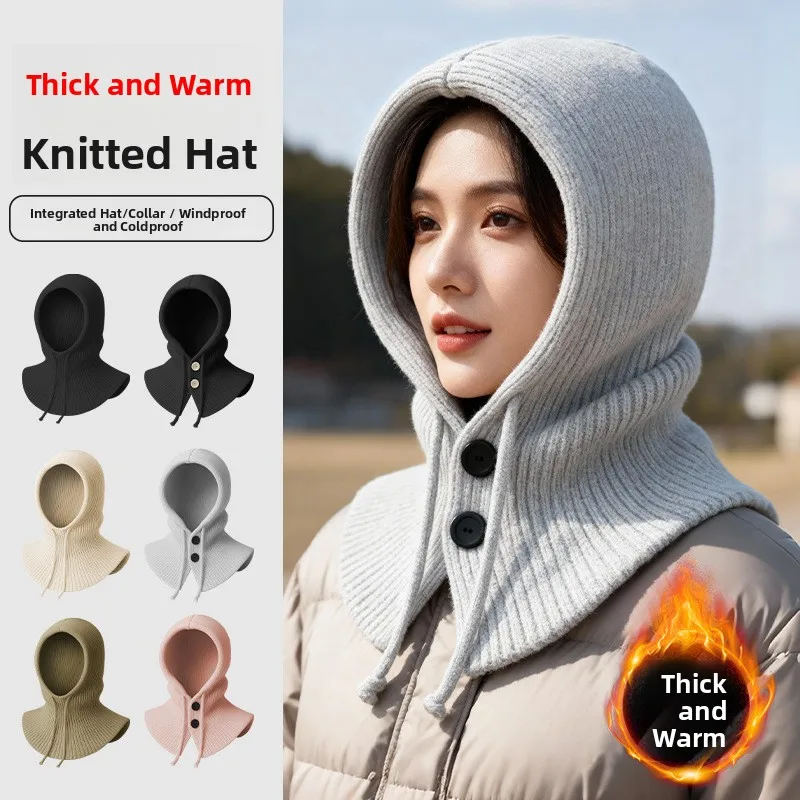 Women's Knitted Hat Scarf Combo Winter Warm Neck Protection Scarf One Size Fits All Casual Style Comfortable Soft Acrylic Mat...
