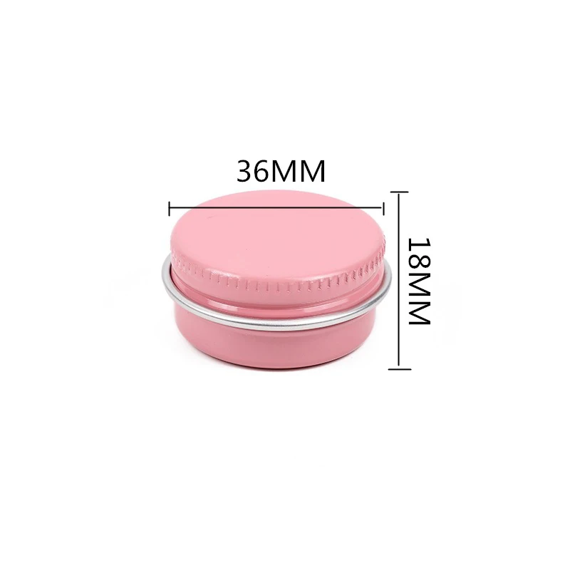 36x18mm Pink Mini Aluminum Tin With Lid Empty Cans Screw Top Round Candle Spice Tins Cans Screw Lid Containers Candle Jars