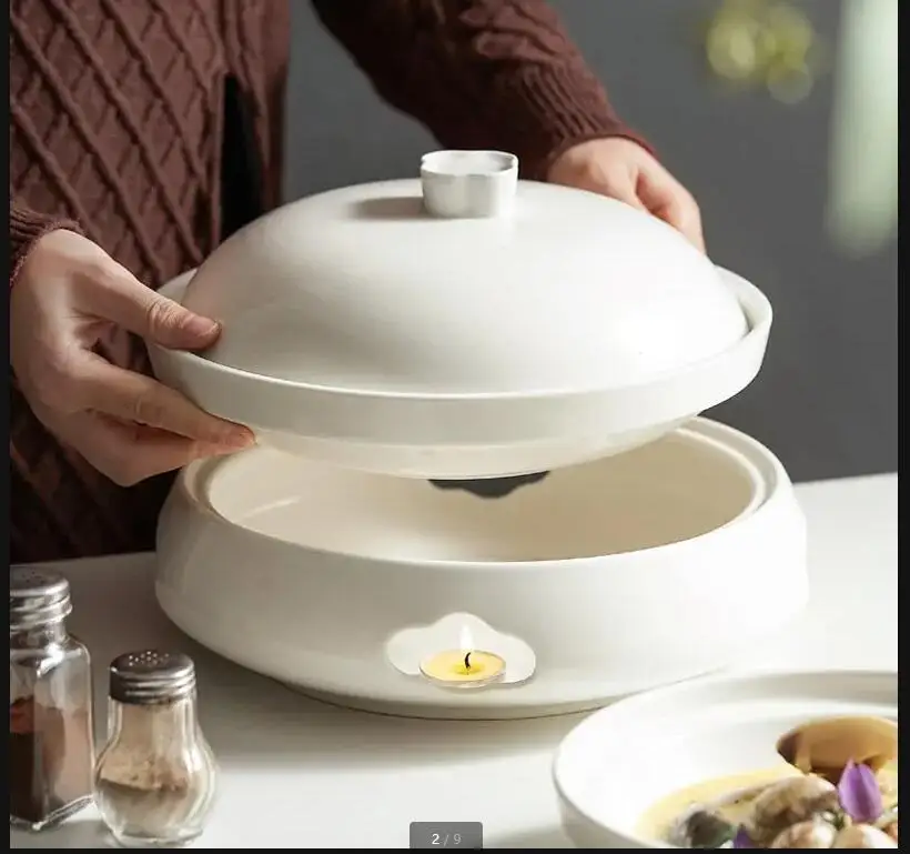 

Insulated Plate Chinese Restaurant Main Dish Soup Steak Home Kitchen White Tableware Heatable Ceramic