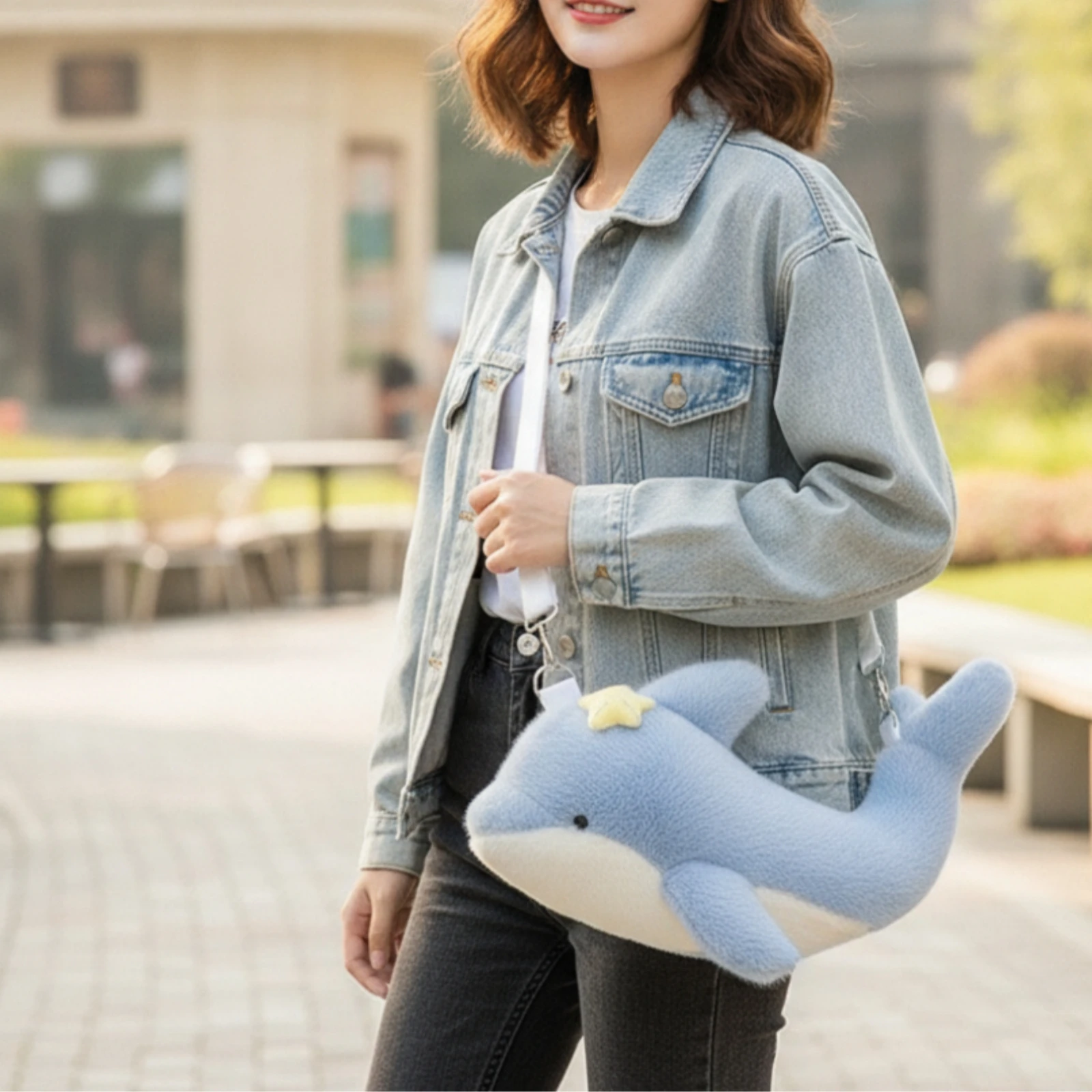 Stuffed Animal Bag Lightweight Furry Animal Purse Stuffed Bag Adorable Handbag Furry for Teens, Outings