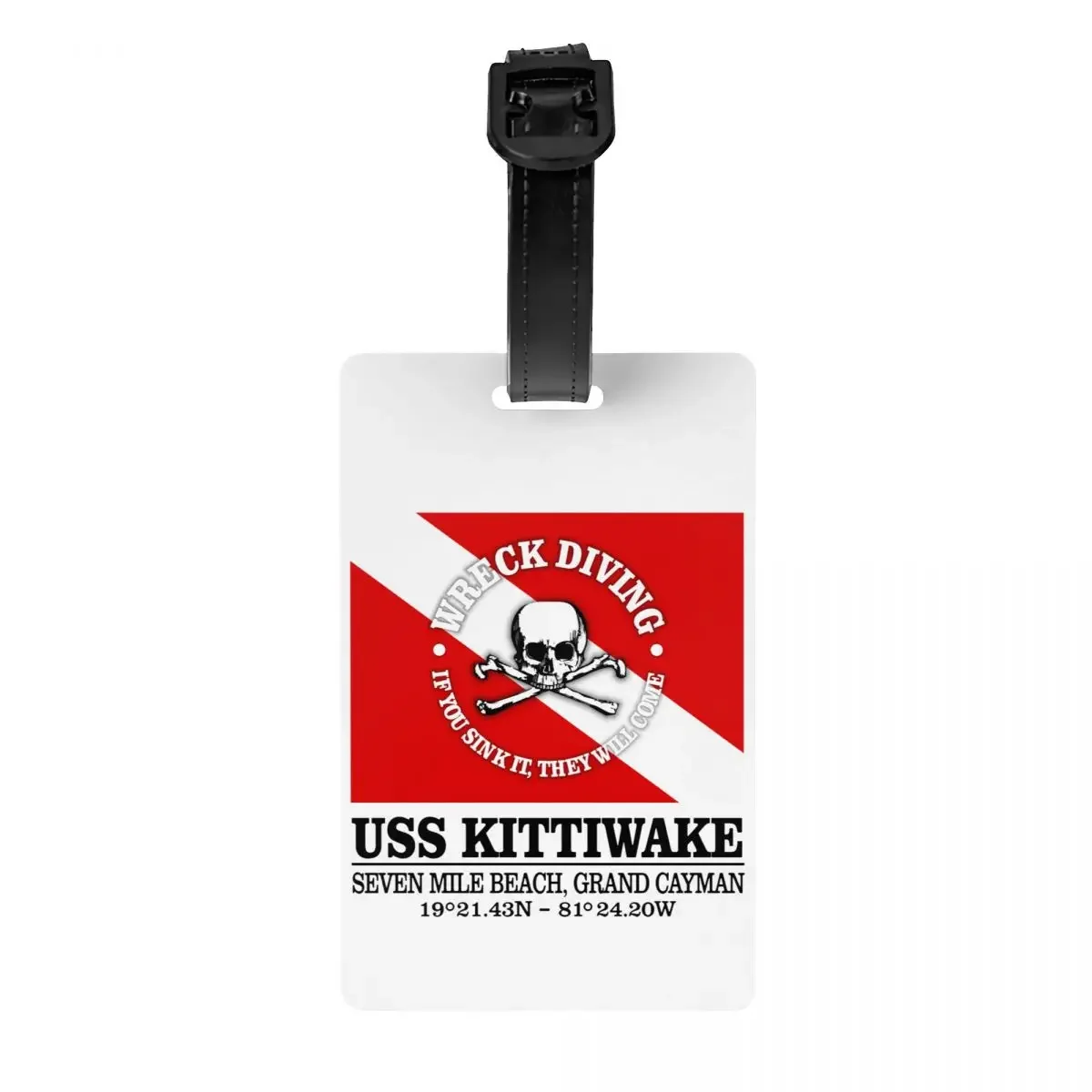 USS Kittiwake Scuba  Luggage Tag for Travel Suitcase Diver Dive Flag Privacy Cover ID Label