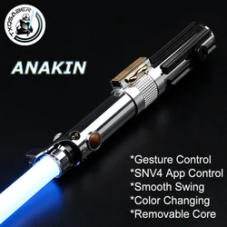 Anakin Lightsaber Proffie 2.2 Soundboard Smooth Swing Metal Handle With LED Strip Blade SD Card Skywalker Replica Cosplay Toys