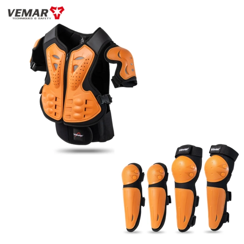 Kinderen Motorrijden Body Armor/Elleboog Kniebeschermer Kinderen Motocross Rugvest Borst Off-Road Moto Fietsen Beschermende uitrusting