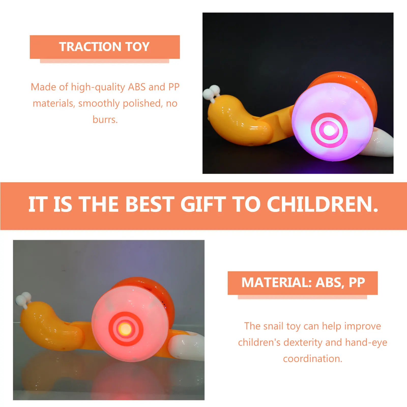 Snail Pulling Cartoon Pulling String Toddler Walker Baby Walker Traction Early Education Learning Aid Traction Toy view 6