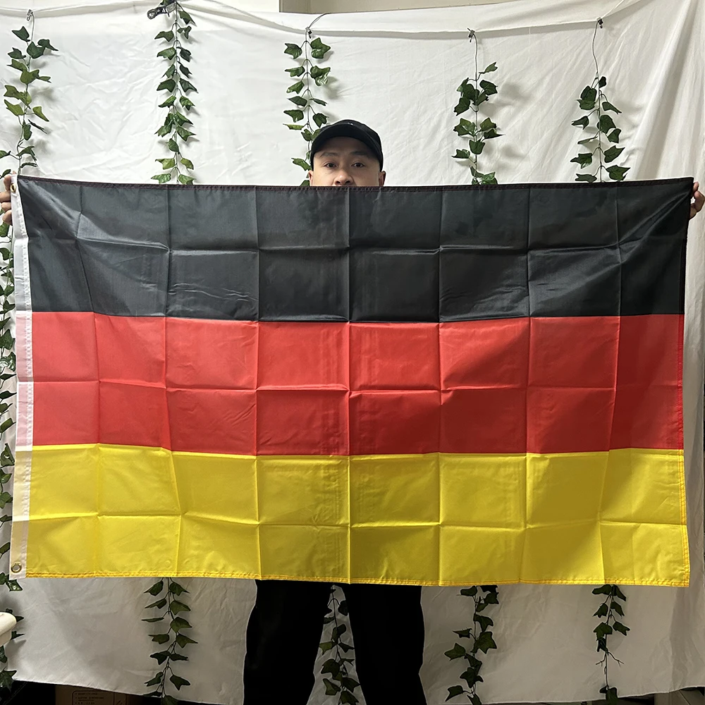 （TIKI FLAG）3x5fts germany flag 90x150cm polyester black red yellow de deu german Deutschland Flag for home decoration