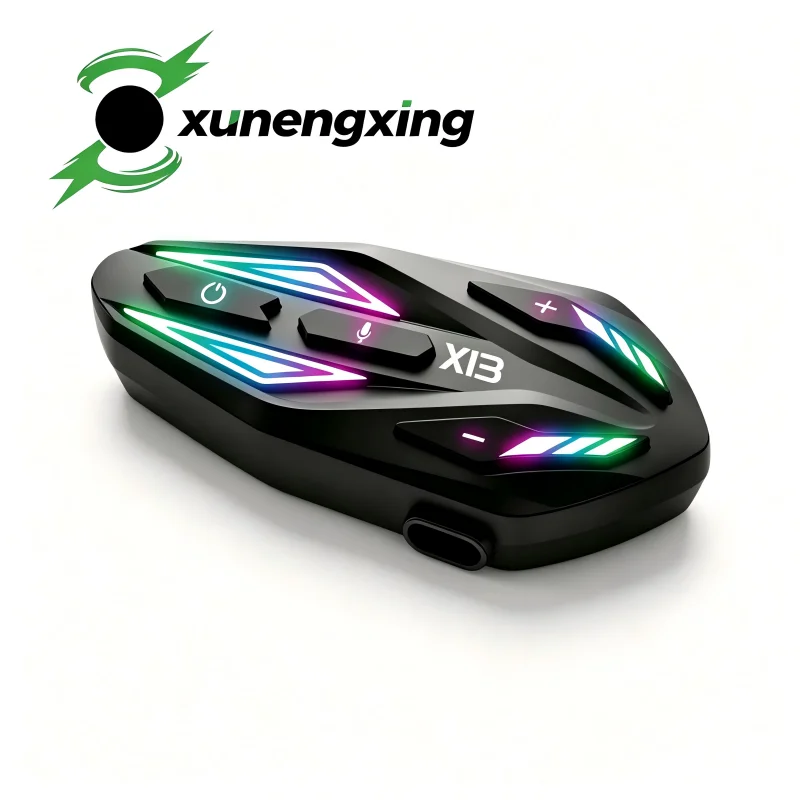 X13Pro Motorcycle Helmet Bluetooth Headset Wireless Intercom Waterproof Noise Reduction Heavy HiFi Stereo Moto Riding Headphone