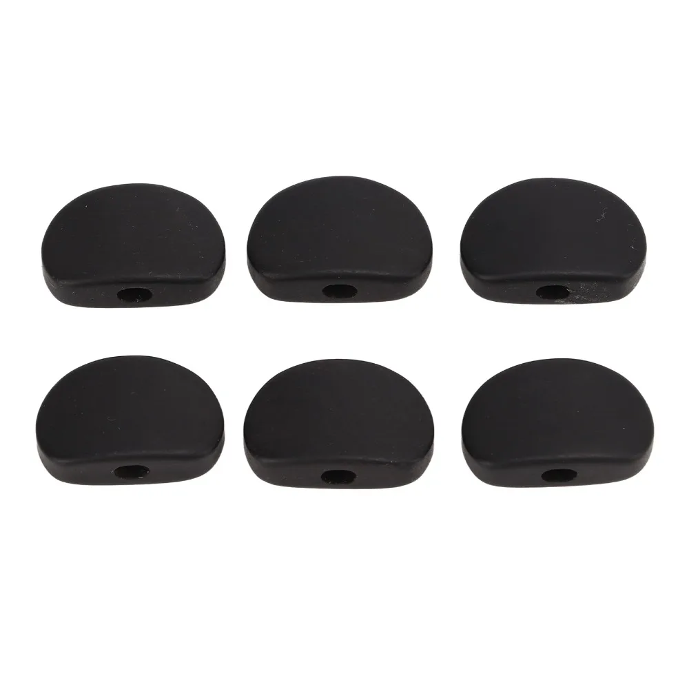 6 Set ​Ebony&Metal​​ Guitar Tuning Peg Buttons Buttons Tip​ Oval shape/Large ellipse/Large rectangle ​Tuner Buttons
