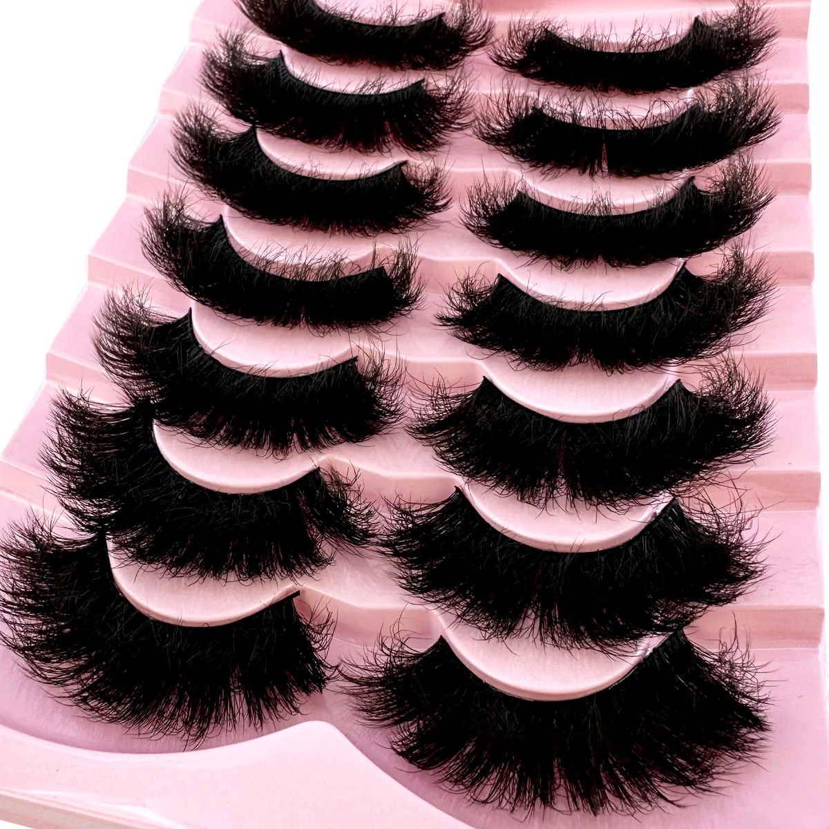 7Pairs Mink Eyelashes 20-26mm Lashes Fluffy 3d Mink Lashes Makeup Dramatic Long Natural Eyelashes Eyelash Extension Maquillaje