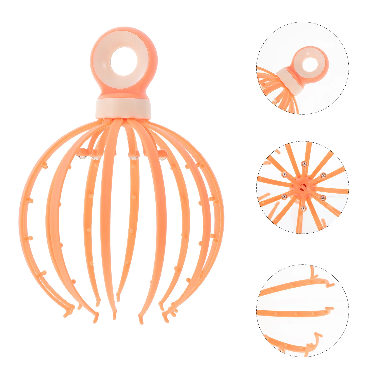 

1pc Head Massager Scalp Massage Tool Handheld Steel Balls Massage Claw For Family Travel Outdoor Use Durable Pp Material