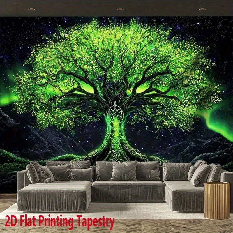 Celtic Tree Of Life Natural Landscape Tapestry Durable Home Garden Studio Polyester Fiber Wall Hanging